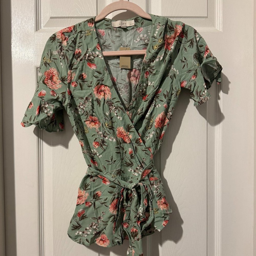 Floral Wrap Shirt - NWT